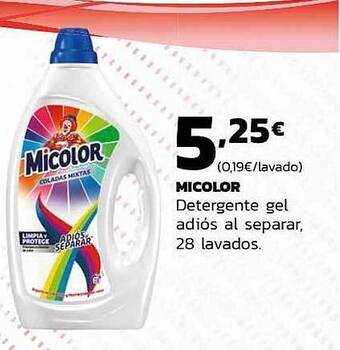 Supermercados Lupa Micolor detergente gel adiós al separar oferta