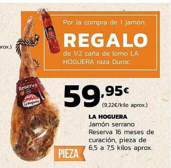 Supermercados Lupa La hoguera jamón serrano reserva 16 meses de curación oferta