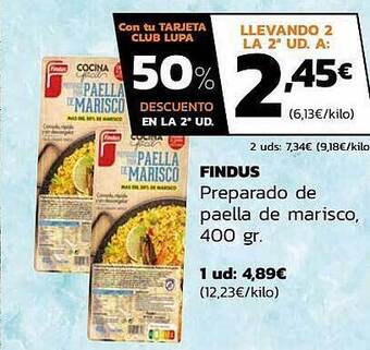 Supermercados Lupa Findus preparado de paella de marisco oferta