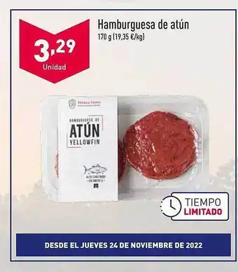 ALDI Hamburguesa de atún oferta