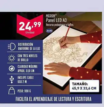 ALDI Medion panel led a3 oferta