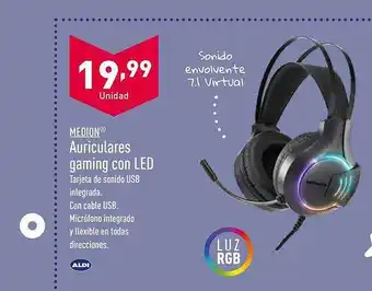 ALDI Medion auriculares gaming con led oferta