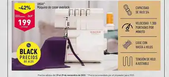 ALDI Singer máquina de coser overlock oferta
