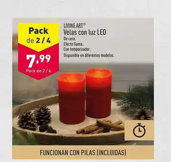 ALDI Living art velas con luz led oferta