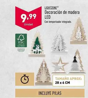ALDI Lightzone decoración de madera led oferta