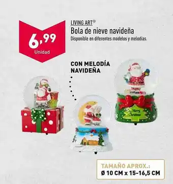 ALDI Living art bola de nieve navideña oferta