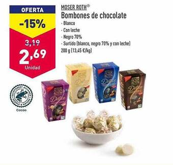 ALDI Moser roth bombones de chocolate oferta