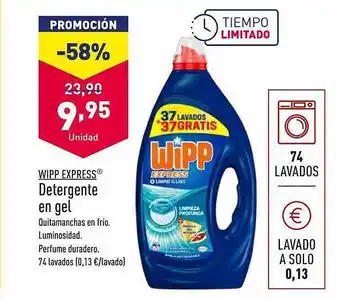ALDI Wipp express detergente en gel oferta