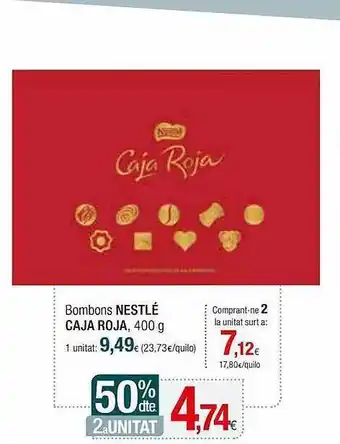 Condis 50% dte. 2a unitat bombons nestlé caja roja oferta