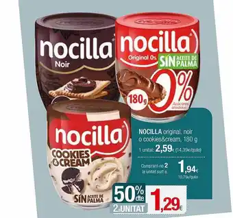 Condis 50% dte. 2a unitat nocilla original noir o cookies&cream oferta