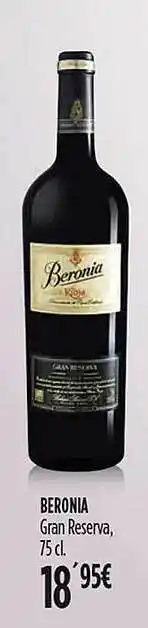 Hipercor Beronia gran reserva oferta