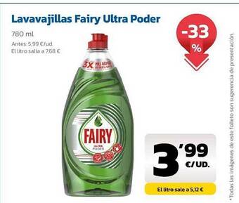 AhorraMas Lavavajillas fairy ultra poder oferta
