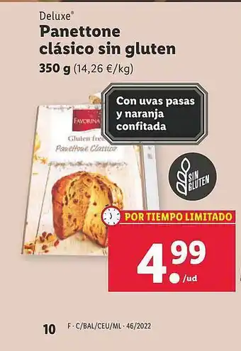 Lidl Panettone clásico sin gluten oferta