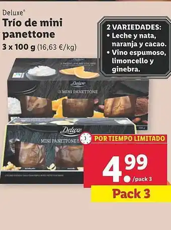 Lidl Deluxe trío de mini panettone oferta