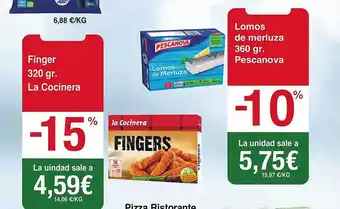 Spar La Palma Finger la cocinera o lomos de merluza pescanova oferta