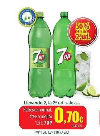 Spar Tenerife Refresco normal, free o mojito 7up oferta
