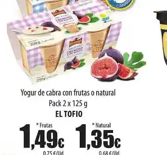 Spar Tenerife Yogur de cabra con frutas o natural pack el tofio oferta