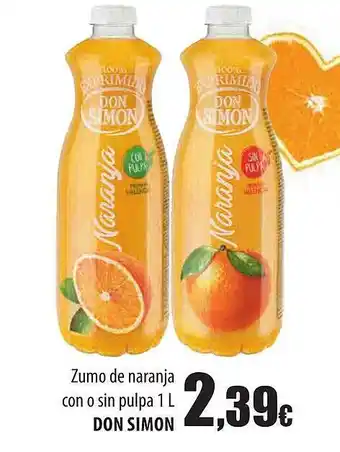 Spar Tenerife Zumo de naranja con o sin pulpa don simon oferta