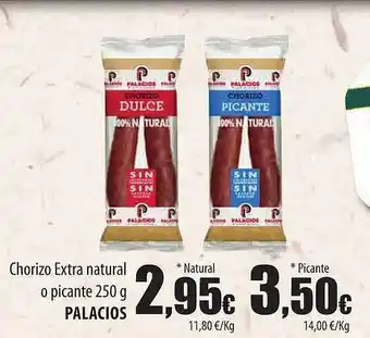 Spar Tenerife Chorizo extra natural o picante palacios oferta