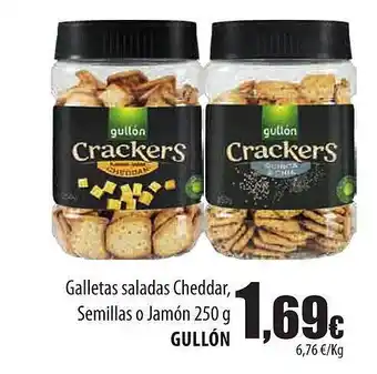 Spar Tenerife Galletas saladas cheddar, semillas o jamón gullón oferta