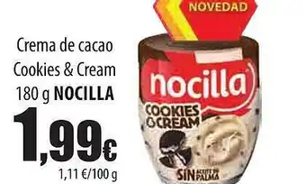Crema de cacao cookies & cream nocilla