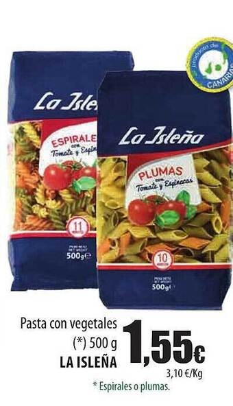 Spar Tenerife Pasta con vegetales la isleña oferta