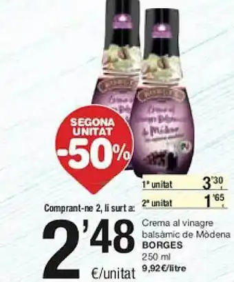 SPAR Crema al vinagre balsàmic de mòdena borges oferta