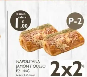 Cash Ecofamilia Napolitana Jamón Y Queso P2 144g oferta