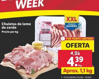Lidl Chuletas de lomo de cerdo oferta