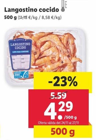 Lidl Langostinos cocidos oferta