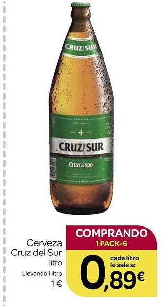 Supermercados El Jamón Cerveza cruz del sur oferta