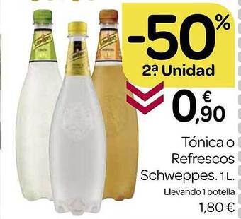 Supermercados El Jamón Tónica o refrescos schweppes oferta