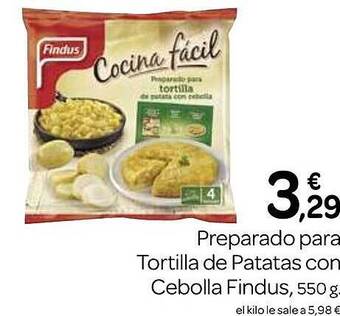Supermercados El Jamón Preparado para tortilla de patatas con cebolla findus oferta