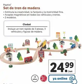 Lidl Tren de madera playtive oferta