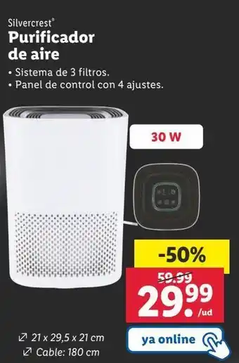 Lidl Purificador de aire silvercrest oferta