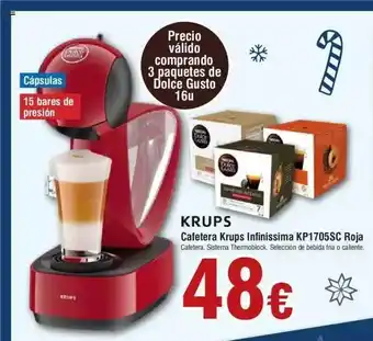 FROIZ Krups cafetera infinissima kp1705sc roja oferta