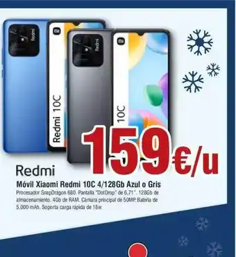 FROIZ Redmi móvil xiaomi redmi 10c 4-128gb azul o gris oferta