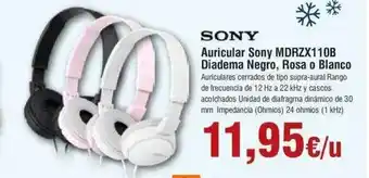 FROIZ Sony auricular sony mdrzx110b diadema negro, rosa o blanco oferta