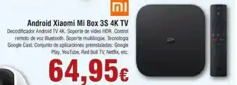FROIZ Android xiaomi mi box 3s 4k tv oferta