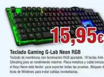 FROIZ Teclado gaming g-lab neon rgb oferta