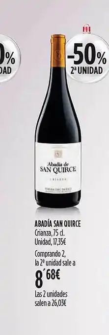 Hipercor Abadía san quirce crianza, o unidad oferta