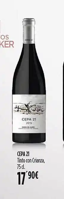 Hipercor Cepa 21 tinto con crianza oferta