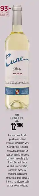 Hipercor Cune d.o. rioja, reserva oferta