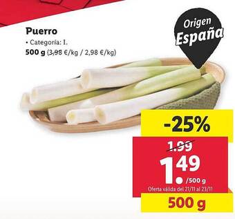 Lidl Puerro oferta