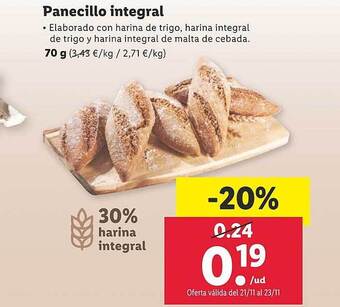 Lidl Panecillo integral oferta