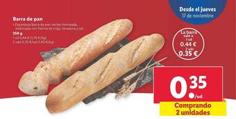Lidl Barra de pan oferta
