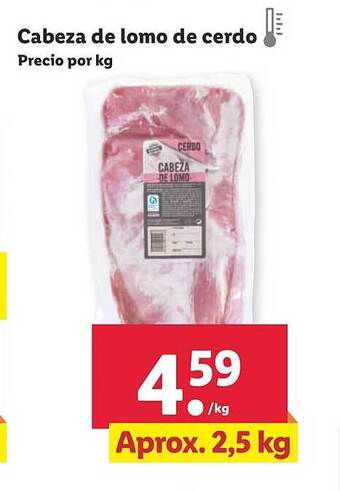 Lidl Cabeza de lomo de cerdo oferta