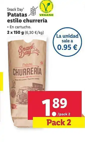 Lidl Snack day patatas estilo churrería oferta