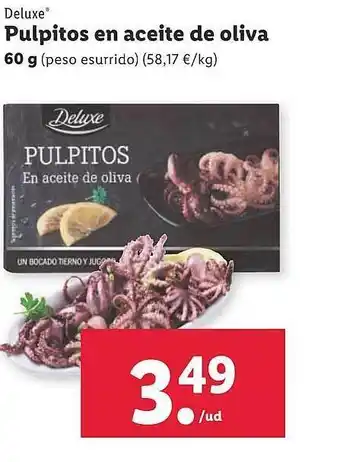 Lidl Pulpitos en aceite de oliva deluxe oferta