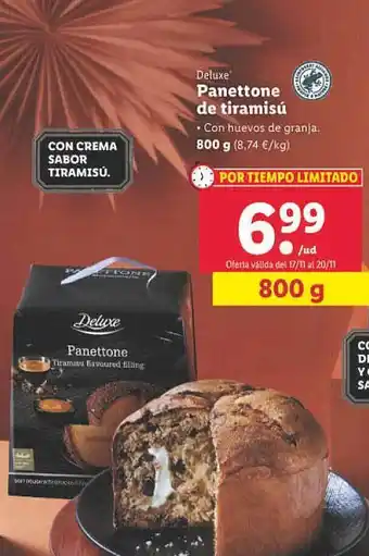 Lidl Panettone de tiramisú deluxe oferta